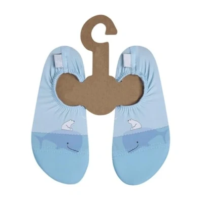 Abbildung von Slipstop Kinder Strandschuhe Anti Rutsch Ballett Schuhe Schwimmschuhe Urlaub Badeschuhe Pool Unisex hellblau Alaska, Größe 21 23