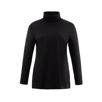 Abbildung von Ulla Popken Damen Basic shirtrolli Rollkragenpullover, Schwarz, 46 48 EU