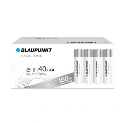 Abbildung von BLAUPUNKT AA Alkalibatterien Packung mit 40, am besten für Wanduhren und TV Fernbedienungen, LR6BPO/40CB