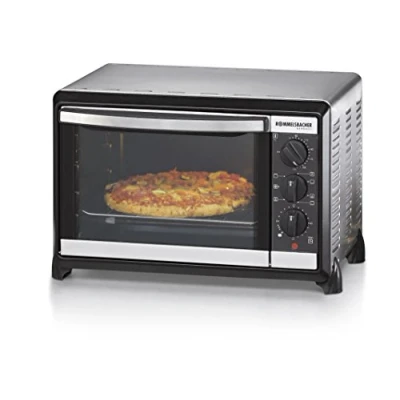 Abbildung von ROMMELSBACHER Kleinbackofen BG 1055/E 18 Liter Backraum, 7 Heizarten inkl. Umluft, Temperaturen von 80 230 C, Doppelverglasung, Innenbeleuchtung, Zeitschaltuhr, 1050 W, Edelstahl