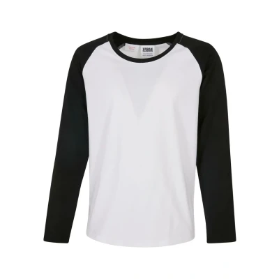 Abbildung von Urban Classics Contrast Raglan Langarmshirt für Kinder, Größe: 158/164, White/black
