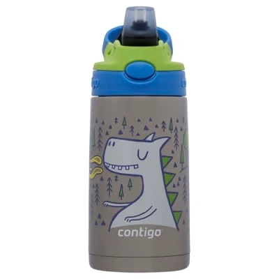 Abbildung von Contigo Kinder Thermo Trinkflasche Easy Clean Autospout mit Strohhalm, BPA freie Edelstahl Wasserflasche, 100% auslaufsicher, einfache Reinigung, ideal für Kita, Kindergarten, Schule und Sport,380 ml