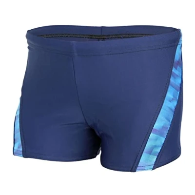 Abbildung von Aquarti Jungen Schwimmhose Kontrastfarbige Einsätze, Farbe: Dunkelblau/Grün, Größe: 128