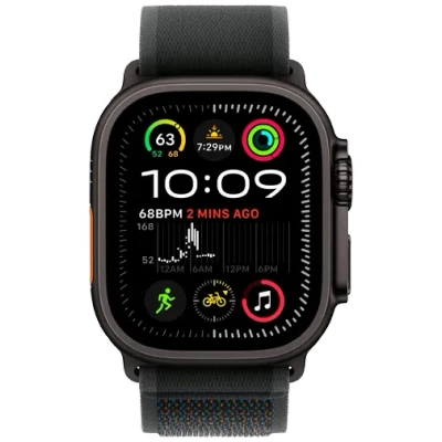 Abbildung von Apple Watch Ultra 2 Schwarz (Schwarzes Textilarmband M/L)