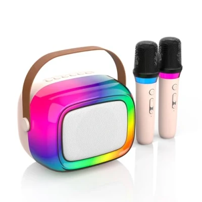 Abbildung von GUYUCOM Karaoke Machine mit 2 Kabellose Mini Mikrofon für Kinder und Erwachsene, Tragbaren Bluetooth als Spielzeug ab Jahre Jungen Mädchen Geschenke Geburtstagsparty &amp; Outdoor KTV
