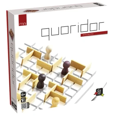 Abbildung von Gigamic, Quoridor Mini, Familienspiel, Holzspiel, 2 4 Spieler, Ab 8+ Jahren, 15 Minuten, Deutsch, Mehrsprachig, Mehrfarbig, Bunt
