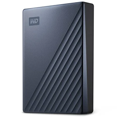 Abbildung von WD My Passport Ultra externe Festplatte 5 TB (mobiler Speicher, Metallgehäuse, herunterladbare Software, automatische Backups, Passwortschutz) Blau auch kompatibel mit PC, Xbox, PS4 und PS5