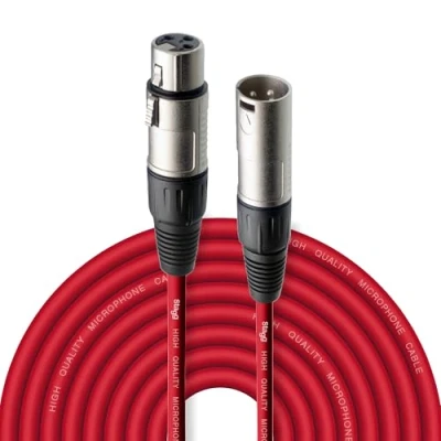 Abbildung von Stagg 10 m Hochwertiges XLR auf Stecker Mikrofon Kabel rot