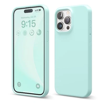 Abbildung von elago Schutzhülle aus Flüssigsilikon, kompatibel mit iPhone 15 Pro Max, Premium Qualität, Rundumschutz [stoßfeste Struktur 4 Schichten], weiches Mikrofaserfutter, Kratzfest (Wasserhimmel)