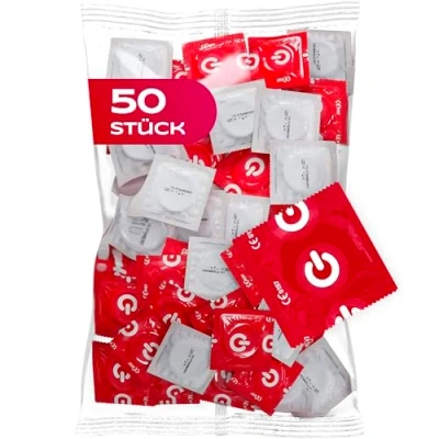 Abbildung von ON) Kondome Super Thin I 54 mm Breite 50 Stück Packung Premium hauchzart mit Silikon Gleitgel extra dünne 0,055 Wandstärke Condoms for men
