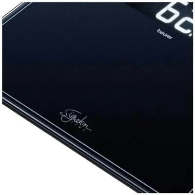 Abbildung von Beurer GS 410 black Signature Line Glas /Personenwaage, mit extra großer Trittfläche aus Sicherheitsglas, stylischem Schwarz Display im XXL Format und Tragkraft bis 200 kg