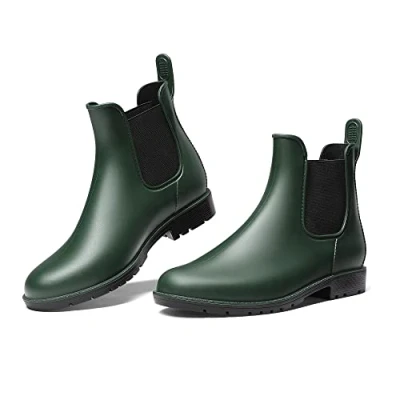 Abbildung von DREAM PAIRS Stiefel Damen Gummistiefel Chelsea Boots Frauen Ankle Wellies Wasserdicht Regenstiefel,Size 40,Olivgrün,SDRB2201W E