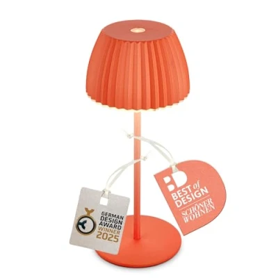 Abbildung von LED Akku Mini Tischleuchte Brilo unplugged Riffle, orange