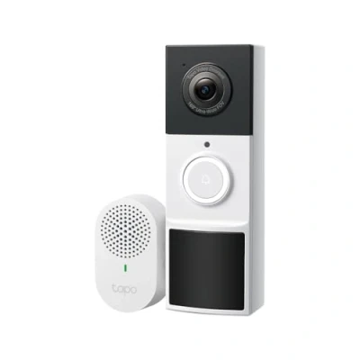 Abbildung von Tapo TP Link D210 Video Türklingel Akku (Video Doorbell) Mit Kamera, 2K 3MP, Farbe Nachtsicht, Zwei Wege Audio, 6400mAh Nicht entfernbarer Akku, KI Erkennung, Chime