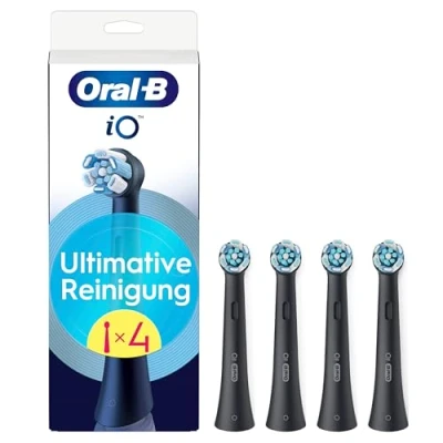 Abbildung von Oral B iO Ultimative Reinigung, Original Aufsteckbürsten für elektrische Zahnbürsten, &#039;Borsten in Borsten&#039; Bündel, Schwarz, 4 Stück