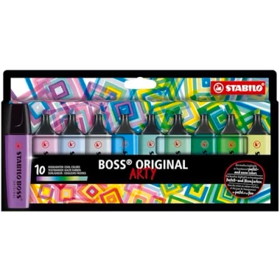 Abbildung von Textmarker STABILO BOSS ORIGINAL ARTY 10er Pack mit 10 verschiedenen Farben