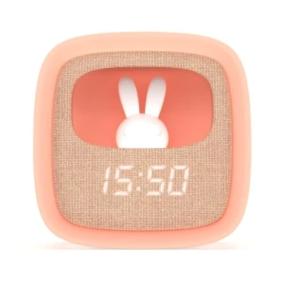 Abbildung von Wecker mit Nachtlicht Billy Clock Soft Touch Silikon Rahmen Digitaler Lichtwecker Datum, Uhrzeit &amp; 3 Weckfunktionene Rosa Mob