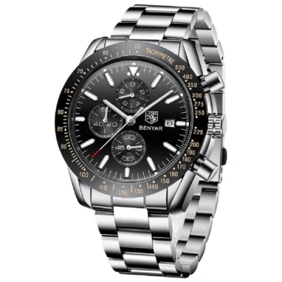 Abbildung von BENYAR Uhren Herren Analog Quarz Chronograph Herrenuhren Wasserdicht Leuchtende Datum Braun Lederband Armbanduhr Lässig Business Kleid Elegantes Geschenk fur Männer