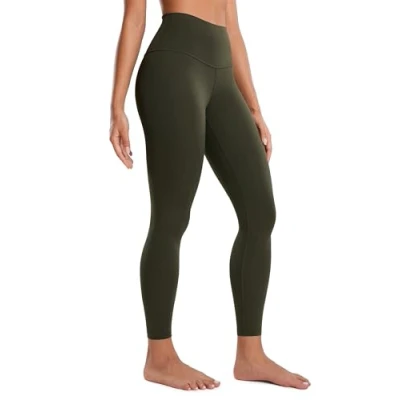 Abbildung von CRZ Yoga Butterluxe Damen High Waist Sport Leggings Blickdicht Leggins Sporthose Workout Gym Yogahose 64cm Olivgrun 38