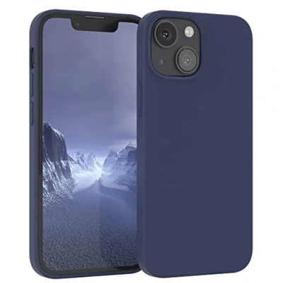 Abbildung von EAZY Case Silikon Hülle für iPhone 13 Mini weich stoßfeste Schutzhülle mit Kameraschutz Handyhülle Silikonhülle Dünn Premium Schutz TPU Cover Phone in Blau Dunkel