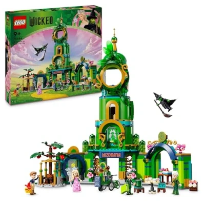Abbildung von LEGO Wicked Willkommen in Emerald City, Spielzeug mit Turm, Glinda und Elphaba Mini Puppen, Geschenk für Fans des Films Mädchen Jungen ab 9 Jahren, die Puppenhäuser lieben 75684