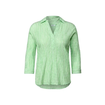 Abbildung von CECIL Damen B345549 Gestreifte Seersucker Bluse, iced neon Green, Large