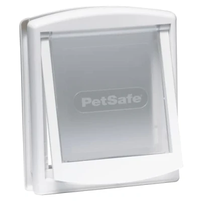 Abbildung von PetSafe — Originale Staywell Katzen und Hundeklappe, 2 Eingänge EIN Ausgang Tür für Haustiere. Robustes, starres Verschlusspanel Weiß (S)