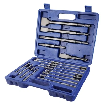 Abbildung von WORKPRO 17 teilig SDS Plus Bohrer und Meißel Set, Zubehör Für Bohrhammer, Hammerbohrer Steinbohrer Betonbohrer mit Aufbewahrungskoffer, Beton, Fliesen, Ziegel, Zement, Stein Mauerwerk