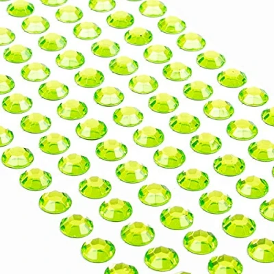 Abbildung von Movoja Grüne Strasssteine runde Glitzersteine 147 Stück 10 mm selbstklebend zum Verzieren und Basteln Schmucksteine aufkleben Steinchen Dekosteine Bastelsteine Grün