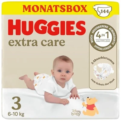 Abbildung von Huggies Babywindeln Extra Care mit Disney Design Größe 3, 144 Windeln (2x72)
