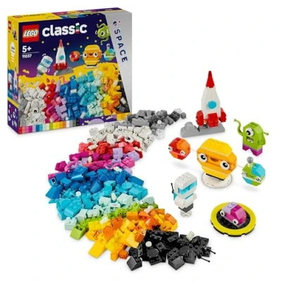 Abbildung von LEGO Classic Kreative Weltraumplaneten, baubares Sonnensystem Modell für Kinder, Weltraum Spielzeug mit Rakete, Raumschiff, Planeten und Alien, Geschenk Jungs Mädchen ab 5 Jahren 11037