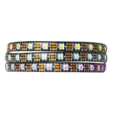 Abbildung von BTF LIGHTING 1M 60 LEDs/Pixels/m WS2812B Schwarz PCB RGB adressierbare Strip Streifen mit 5050 SMD LEDs Wasserdicht IP65