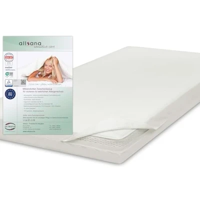 Abbildung von Allsana Allergiker Matratzenbezug 180x200x20 cm Allergie Bettwäsche Anti Milben Encasing Milbenschutz für Hausstauballergiker allergendichter Zwischenbezug die Matratze TÜV geprüft