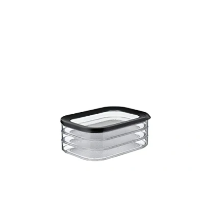Abbildung von Mepal Aufschnittboxen für Kühlschrank mit 3 Lagen Wurst Aufbewahrung Deckel Geeignet zur von Fleischprodukten Organizer Aufschnitt x 550 ml Black
