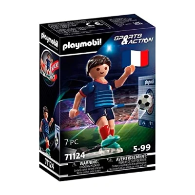 Abbildung von PLAYMOBIL Sports &amp; Action 71124 Fußballspieler Frankreich, mit Kickfunktion und Torwand, ab 5 Jahren
