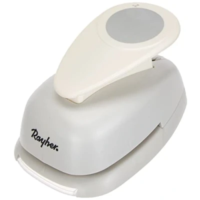 Abbildung von Rayher Hobby 8961400 Motivstanzer Rund/Kreis, ø 5,08 cm 2 Zoll, geeignet für Papier/Karton bis zu 200g/m², Weiß