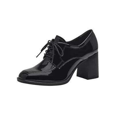 Abbildung von Tamaris Schnürpumps, Damen, Größe: 37, Black patent Schuhe