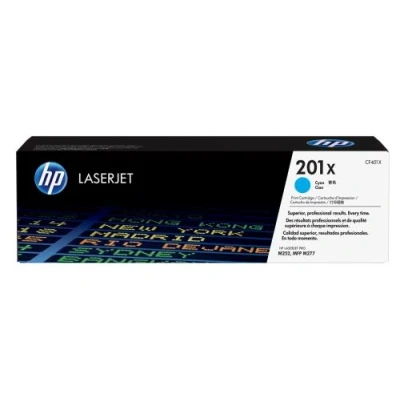 Abbildung von HP 201X (CF401X) Blau Original Toner mit hoher Reichweite für Color Laserjet Pro M252, M274n, M277, XL