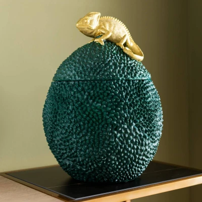Abbildung von Kare Dekobox Chamäleon 34, Polyresin, Gold, Einheitsgröße