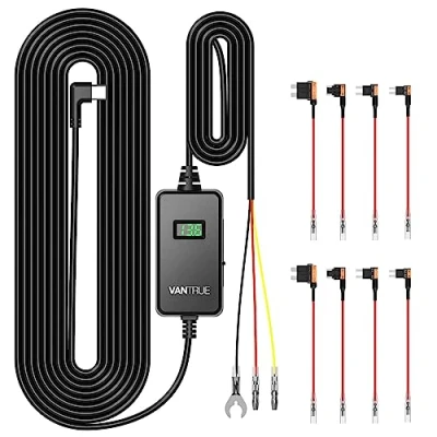 Abbildung von VANTRUE USB C Display Hardwire Kit mit 3 Stufen, Acc Kabel für Dashcam, 11.6/23.6V, 12/24V, 12.4/24.4V zu 5V, Sicherungshalter Niederspannungsschutz, 24Std. Parkmodus
