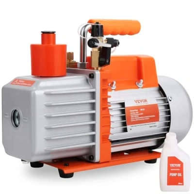 Abbildung von VEVOR Vakuumpumpe 5 CFM Zweistufige Klimaanlagen Unterdruckpumpe 250 W 1450 U/min Ultimatives Vakuum Kältemittel HVAC Werkzeug für Kühlwartung Reparatur Harzentgasung Holzstabilisierung