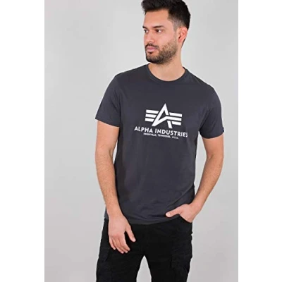 Abbildung von Alpha Industries Herren Basic T Shirt, Iron Grey, XXL