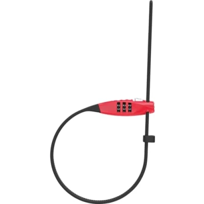 Abbildung von ABUS Kabelschloss Combiflex TravelGuard Schloss zur Sicherung von Helm, Kinderwagen, Skiern und Gepäck 45 cm Kabellänge mit Zahlencode rot