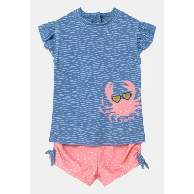 Abbildung von Playshoes Uvschutz SET Badeanzug für Kinder, Größe: 86/92, Blau/pink