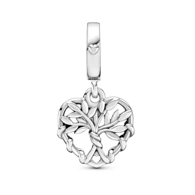 Abbildung von PANDORA Moments Herz Familienstammbaum Charm Anhänger aus Sterling Silber Kompatibel Armbänder 799149C00