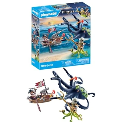 Abbildung von PLAYMOBIL Pirates Kampf gegen den Riesenoktopus Spielzeug für Kinder ab 4 Jahren 71419