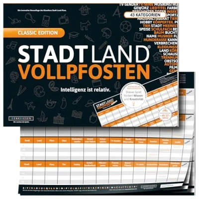 Abbildung von DENKRIESEN Stadt Land Vollpfosten® A3 Classic Edition Ab 12 Jahren Fluss Familienspiel