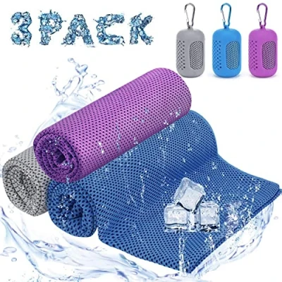 Abbildung von Ciskotu Kühltuch 3er Set, Mikrofaser Sport Kühlendes Handtuch, Schnelltrocknend Kühlhandtuch für Sofortige Kühlung, Eishandtuch Cooling Towel Fitness, Sport, Reise, Yoga