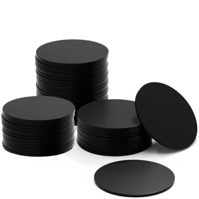 Abbildung von 100 Stück NFC Tag Karten, Schwarz 215 Tags Programmierbarer NTAG215 Card Chip Runde 25mm, 504 Bytes Speicher für Android iPhone und andere Geräte