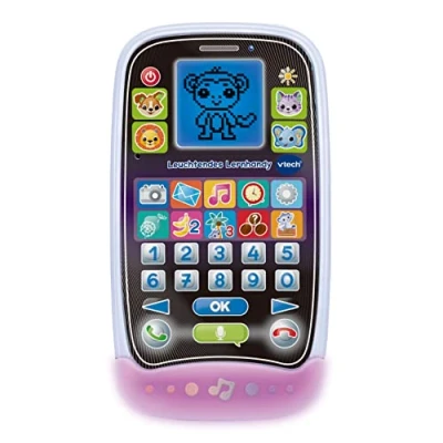 Abbildung von VTech Leuchtendes Lernhandy Lerntelefon mit niedlichen Tierfreunden, spannenden Lernspielen, Liedern und Melodien Für Kinder von 3 6 Jahren, White, Light Blue